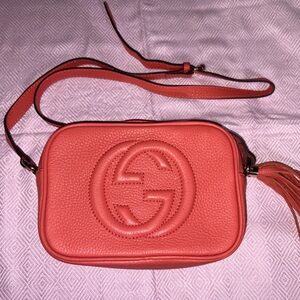 G Coral Leather Crossbody Bag